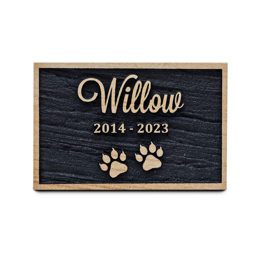 Base Relief Sandstone Memorial - Black Fill (Medium)