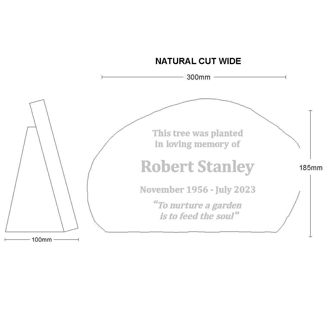 Natural Cut Sandstone Memorial - Wide