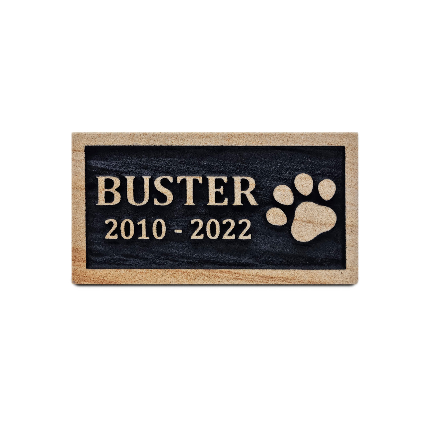 Base Relief Sandstone Memorial - Black Fill (Small)