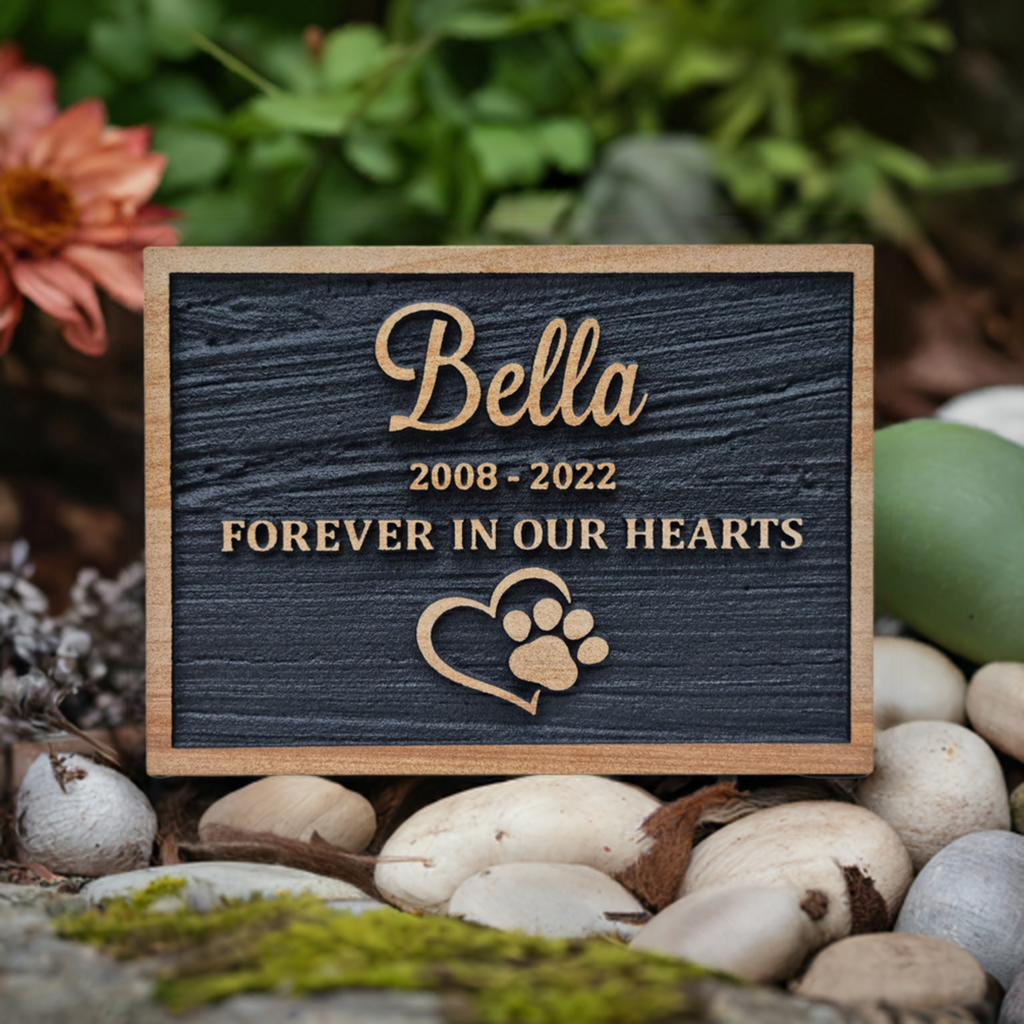 Base Relief Sandstone Memorial - Black Fill (Large)